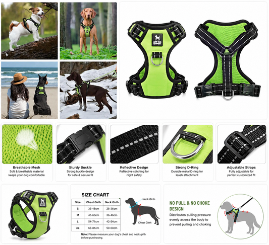 Premium No-Pull Adjustable Dog Harness | Comfortable & Reflective Pet Vest