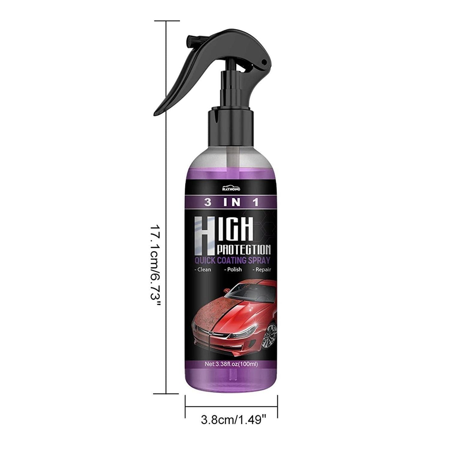 3-in-1 Hydrophobic Nano Coating Spray for Cars & Bikes | High Protection Polish | Pack of 2
