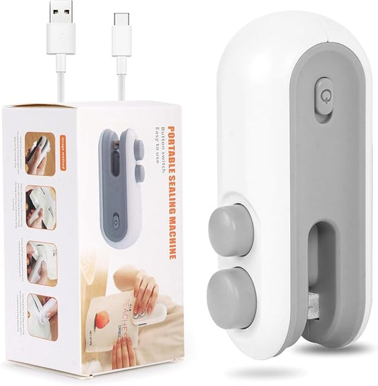 2-in-1 USB Rechargeable Mini Bag Sealer & Cutter | Portable Food Storage Heat Sealing Machine