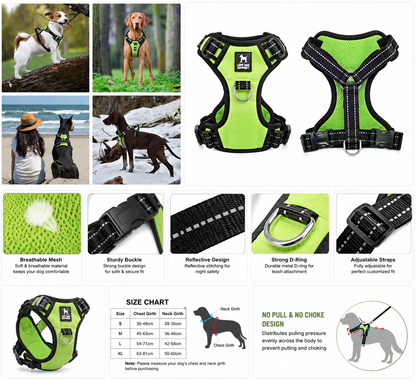 Premium No-Pull Adjustable Dog Harness | Comfortable & Reflective Pet Vest