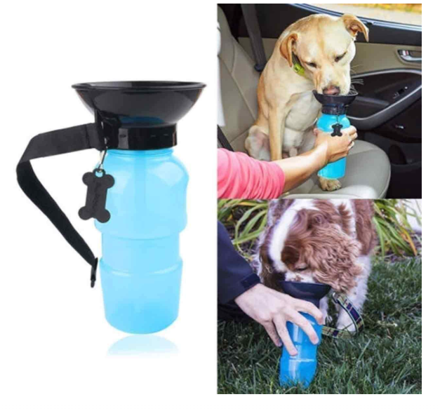 Portable Pet Water Bottle with Drinking Bowl | Leakproof Travel Water Dispenser for Dogs & Cats