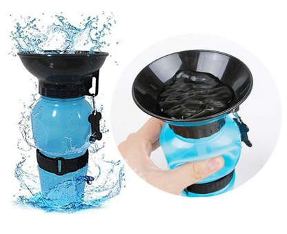 Portable Pet Water Bottle with Drinking Bowl | Leakproof Travel Water Dispenser for Dogs & Cats
