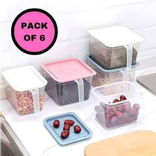 6-Piece Airtight Kitchen Storage Container Set | Stackable Food Storage Boxes