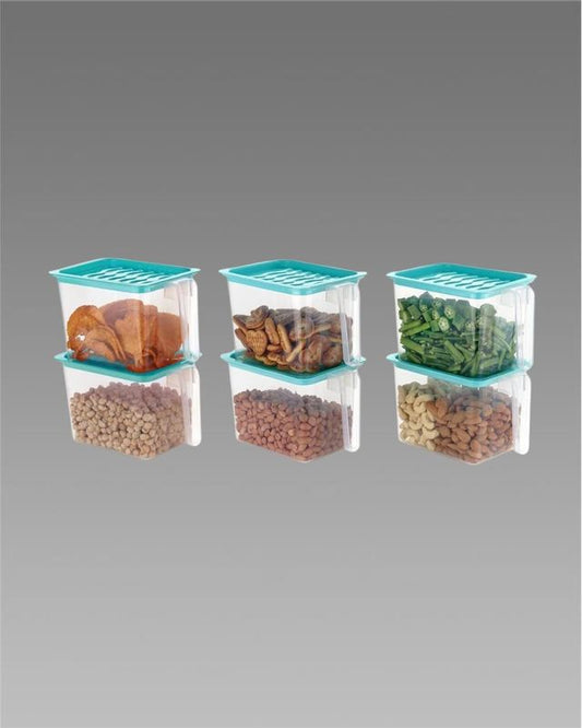 6-Piece Airtight Kitchen Storage Container Set | Stackable Food Storage Boxes