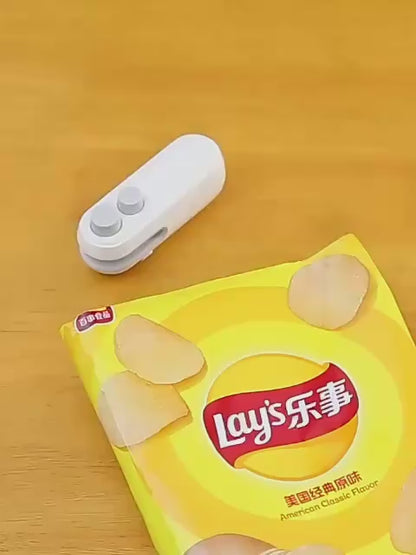 2-in-1 USB Rechargeable Mini Bag Sealer & Cutter | Portable Food Storage Heat Sealing Machine